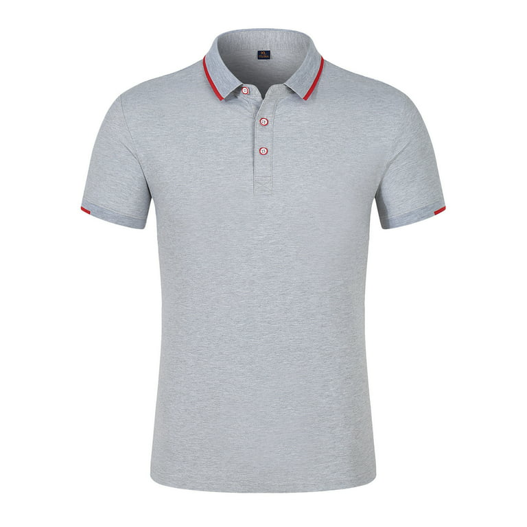 Floenr Mens T Shirts,Summer Men's Casual Lapel Button Short Sleeve Business  T-shirt 