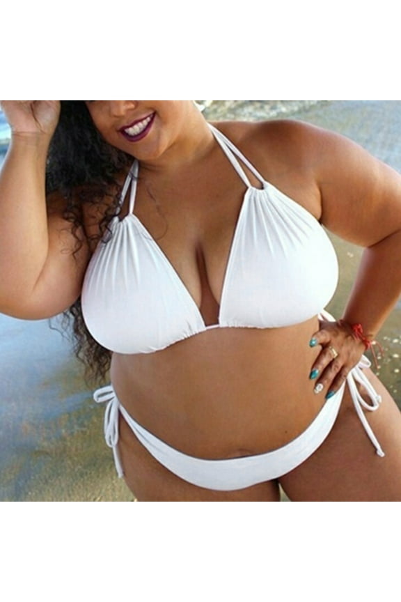Two Piece Women's Bikini Swimsuit Set,Womens Solid Push Up Padded Plus Size Bikini Set Swimsuit Bathing Suit Swimwear