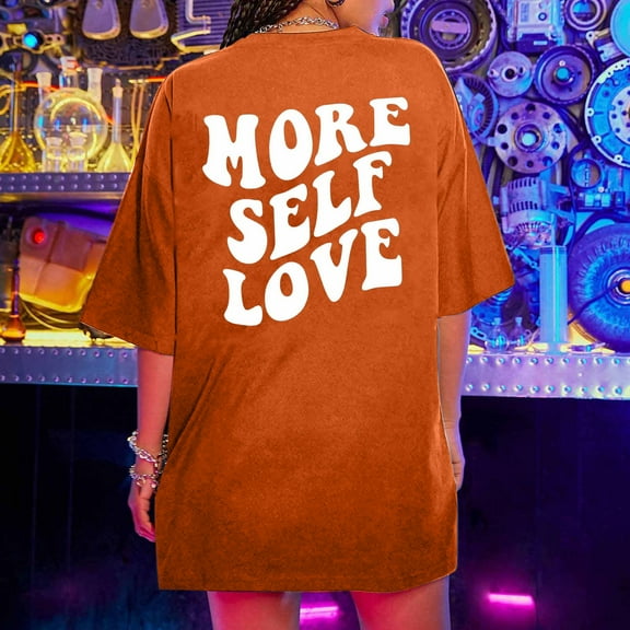 Floenr Women's Plus Size Tops,Oversized T Shirts For Women Plus Size Slogan Graphic Drop Shoulder Short Sleeve Tops Summer Loose Pullover Tees