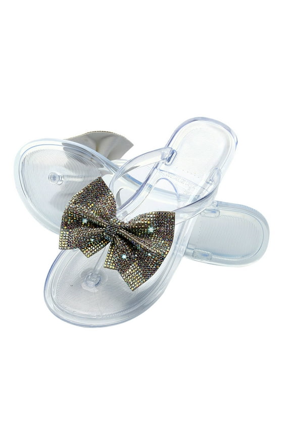 Womens Sandals Flip Flops for Women,Summer New Flip Bowknot Flash Diamond Sandals And Slippers Women's Slippers