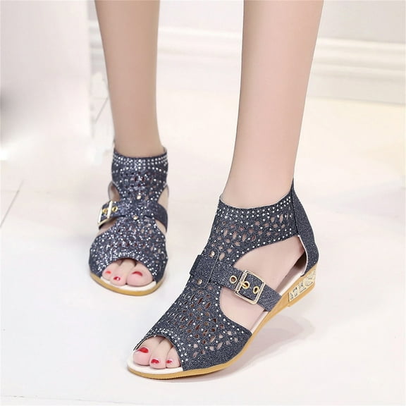 Floenr Womens Sandals Flip Flops for Women,Summer Women Wedge Sandals Fashion Fish Mouth Pumps Sexy Hollow Out Shoes