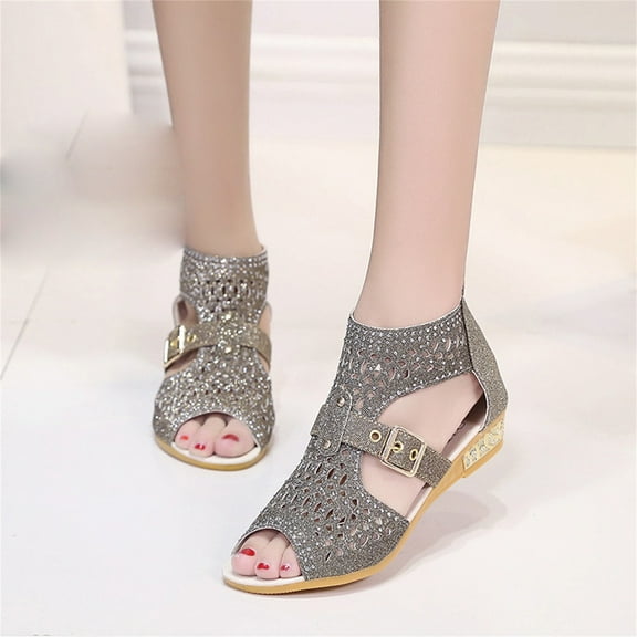 Floenr Womens Sandals Flip Flops for Women,Summer Women Wedge Sandals Fashion Fish Mouth Pumps Sexy Hollow Out Shoes