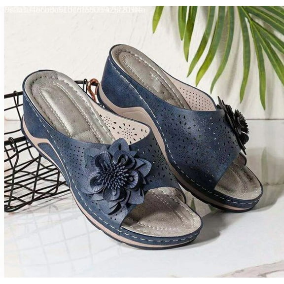 Bow Slippers Women's Flat Casual One Word Beach Sandals