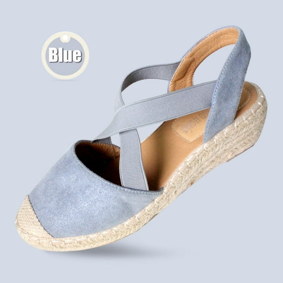 Floenr Womens Sandals Flip Flops for Women,Women's Ladies Cross Elastic Belt Wedges Heel Sandals Footwear Beach Shoes