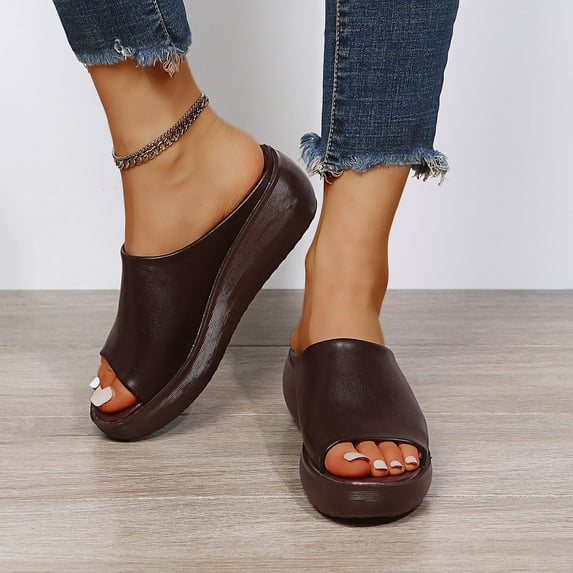 Floenr Womens Sandals Flip Flops for Women,Women's Leisure Vacation Comfort Open Toe Wedge Beach Sandals