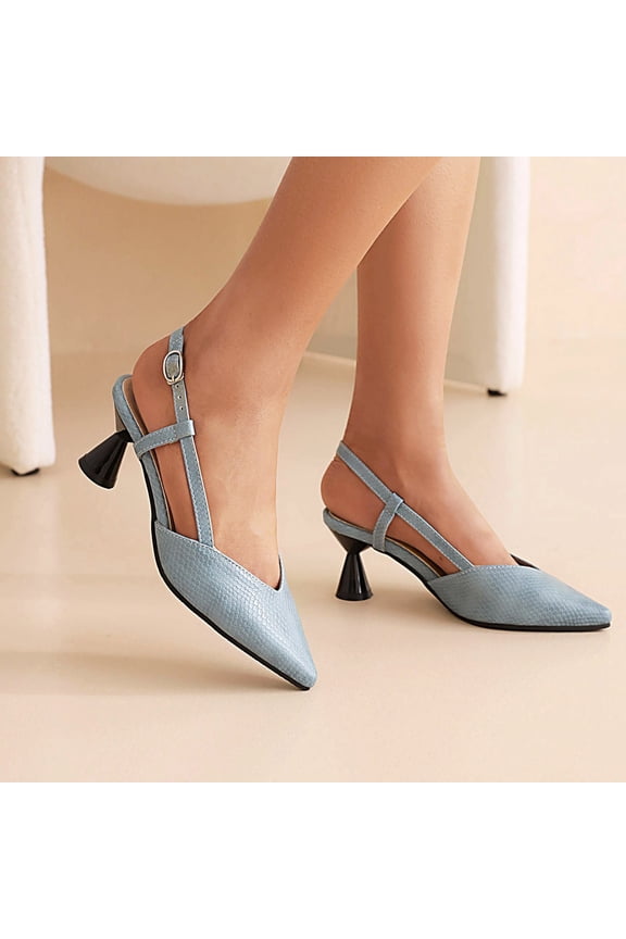 Womens Sandals Flip Flops for Women,Women's Shoes Snake Pattern Sandals Casual Comfortable High Heel Pointed Toe Buckle Pumps