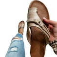 thumbnail image 1 of Floepx Fashion Carina Sandals for Women Orthotic Sandal Correction Leather Open Toe Slippers Flat Heel Flip Flops Summer Casual Beach, 1 of 2