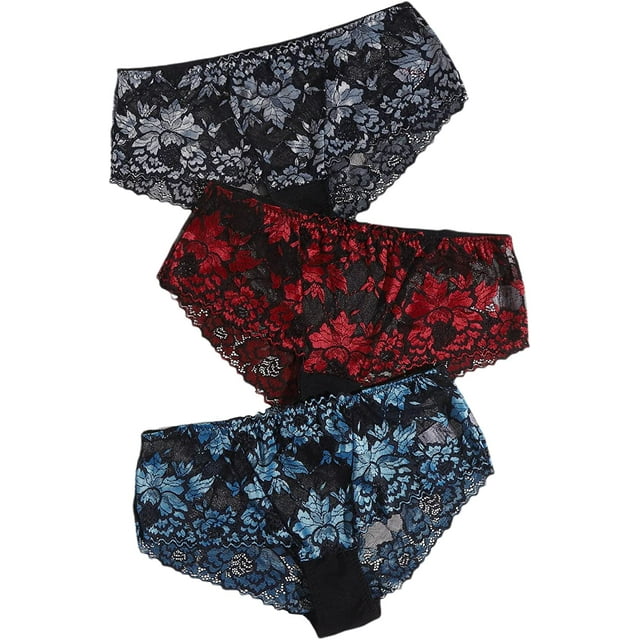 Floerns Women's Plus Size 2 Pack Lace Seamless V-Strings Thong Panties Set - Walmart.com