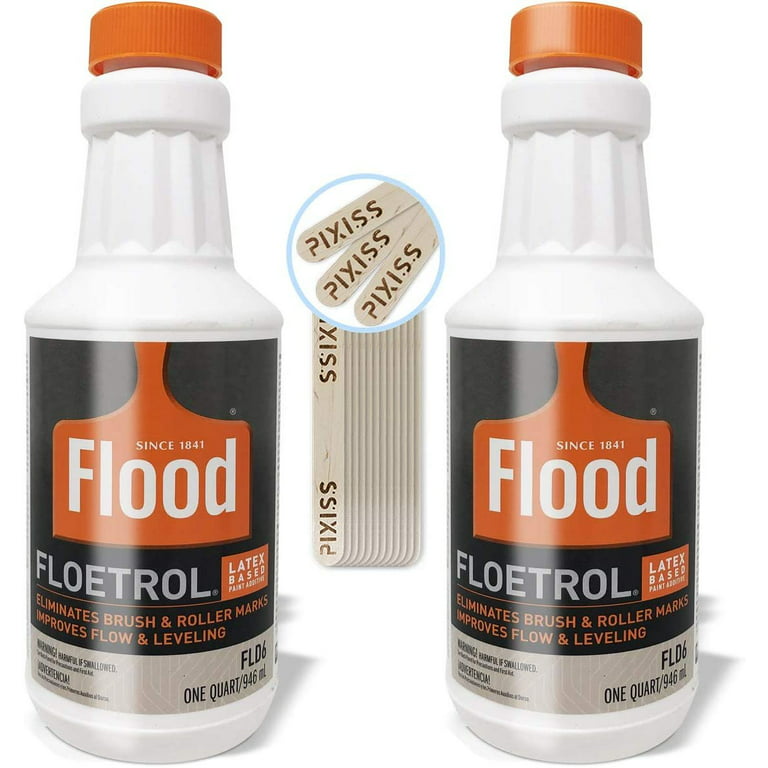 Floetrol Paint Additive Pouring Medium for Acrylic Paint - Flood Flotrol  Additive & Paint Extender 2-Pack, 20 Pixiss Wood Mixing Sticks Paint  Pouring