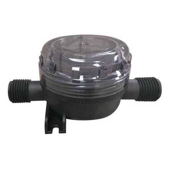 Flojet Inline Strainer,2 1/4"H,Clear,420 micron 01740004G