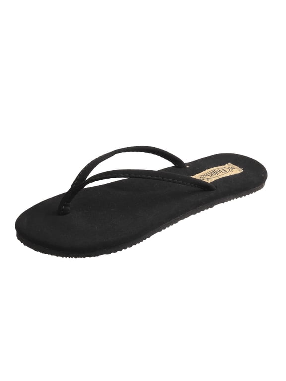 Womens Fiesta Arch Support Slip On Flip Flop Sandals, Black (9)