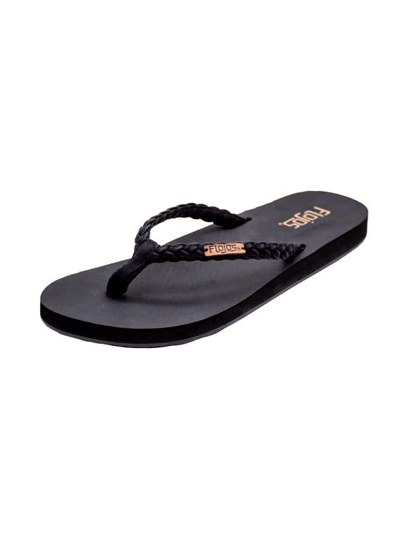 Danica Braided Thong Strap W/Kush Neoprene Footbed, Black, 9 M US