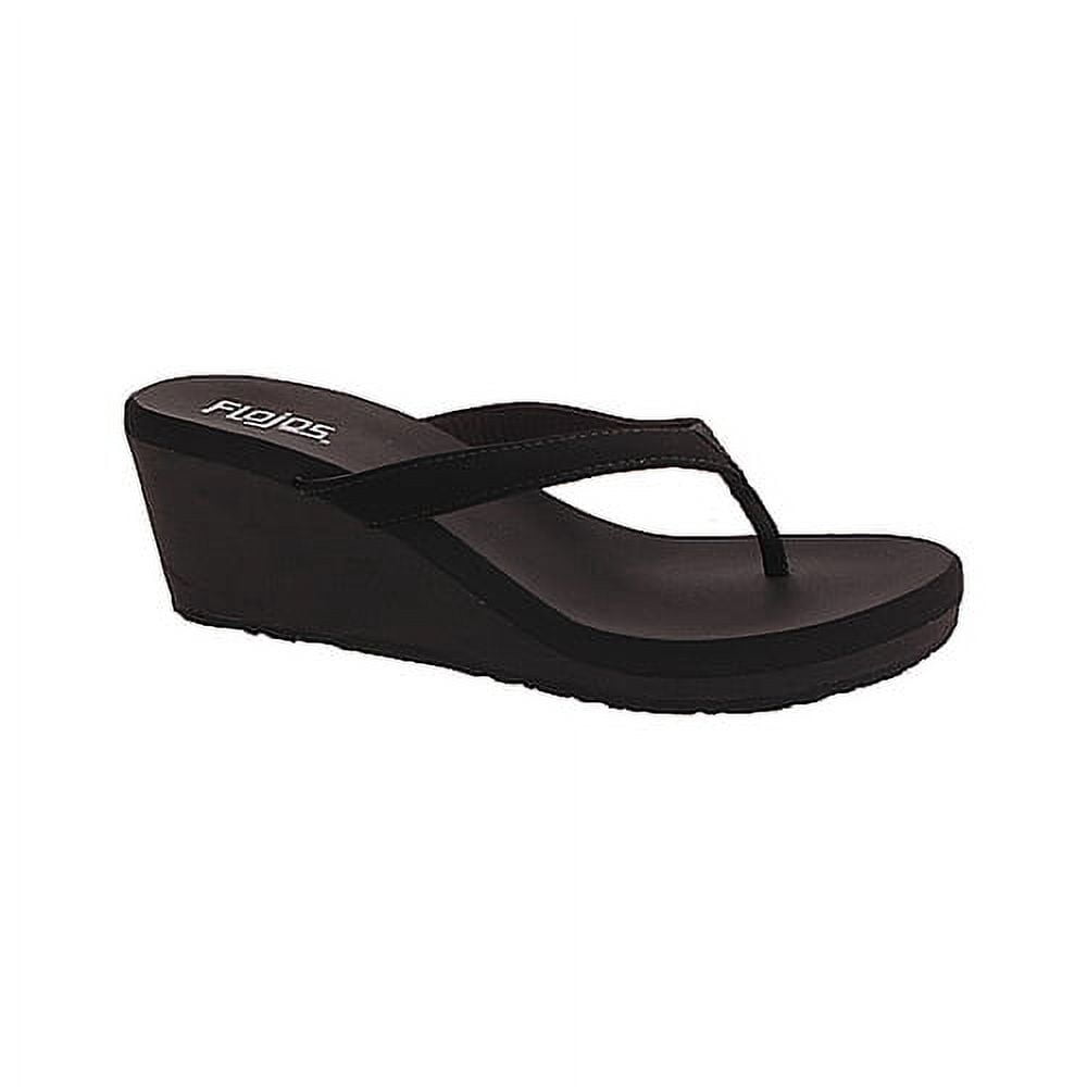 Flojos Women's Olivia FlipFlop, Black, 6 M US