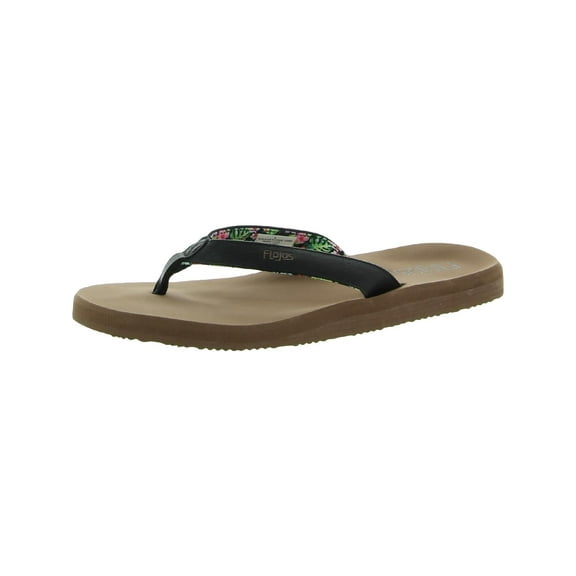 Flojos Womens Faux Leather Thong Flip-Flops