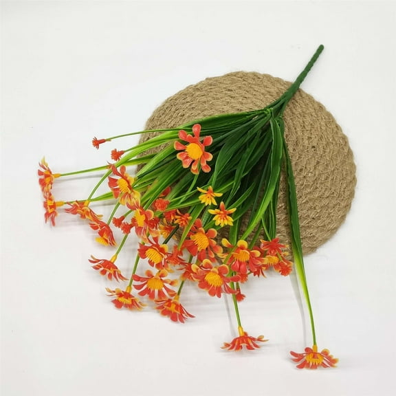 Floleo 1 Bundle Of Artificial Flowers,Care Free Daisies Simulated Flowers, No Fade Vivid Simulated Plastic Flowers for Garden Patio Christmas Decoration For Home Decoration