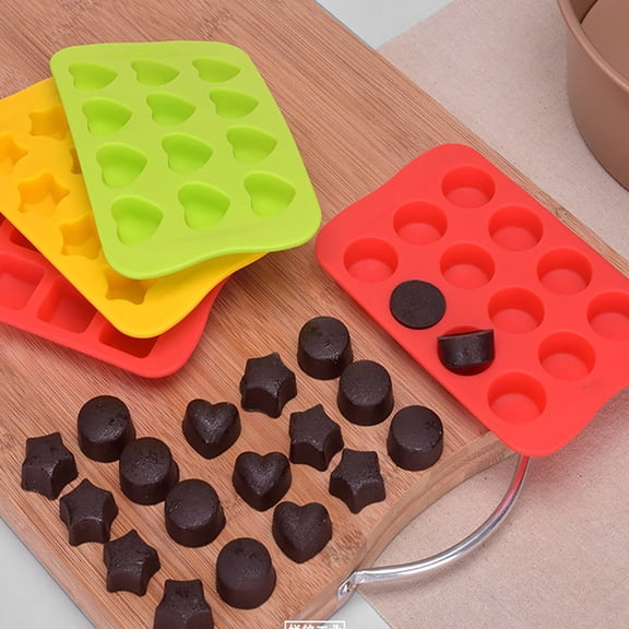 Fnochy 12 Cavities Silicone Molds - Mini Semi Fondant Mold, Bomb Teacake Baking Pan for Cake Decoration, Chocolate Candy Gummy Mousse Jelly Pudding Ice Cube Tray