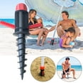 thumbnail image 1 of Floleo 16” Black Plastic Umbrella Anchor, Windproof Sand Auger, 1 of 9