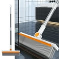 thumbnail image 1 of Floleo 2 in 1 Floor Scrub Brush with Handle, Stiff Bristle Grout Brush & Squeegee, 180° Rotating Head for Tile Cleaning, V-Shape Design for Corners & Tight Spots, Easy Installation & Storage, 1 of 9