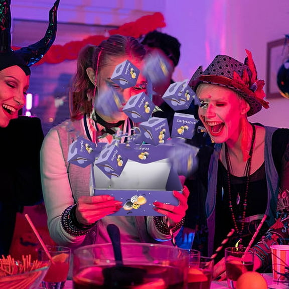 Floleo 2024 Halloween Surprise Box Gift Box ,Halloween Surprise Box ,Red Envelope Bouncing Romantic Gift Box ,Folding Bouncing Gift Box ,Cash Explosion Box For Party Gift Supplies Gift Boxes