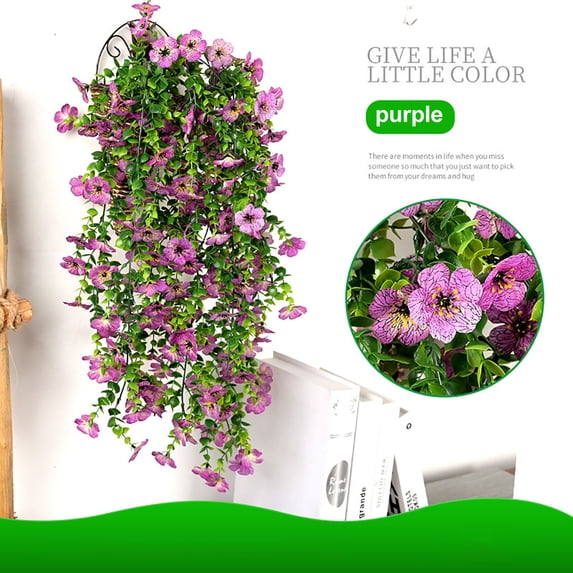 Floleo 29.5" Artificial Faux Fall Autumn Hanging Flowers Plants Baskets for Outdoor Outside, Fake Phalaenopsis Silk Orchid in Planter UV Resistant Realistic for Home Porch Patio Balcony Garden Yard