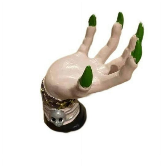 Floleo 2PCS Witch Hand Large Jewelry Bowl Stand - Witch Hand Dish For Bedroom,Office Decor,Halloween Storage Basket Hand Hold Jewelry,Nuts,Storage Rack Resin Home Ornament For Trick Or Treat