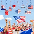 thumbnail image 1 of Floleo 4Th Of July Patriotic Hanging Star Ornament Independence Day Hanging Glitter Mini USA Flag Hanging Decorations For Memorial Day Veterans Supplies, 1 of 4