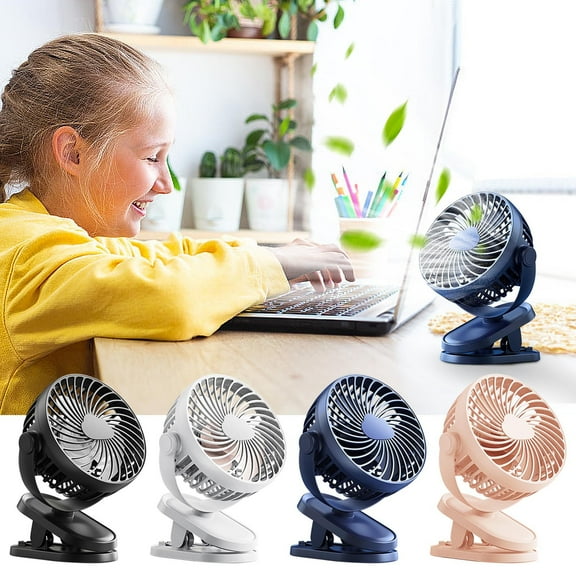 Floleo 6 Inch Clip On Fan, Portable Small Fan With USB , 3 Speed And Light Setting,360° Adjustable Tilt Cooling Fan For Golf Car Boat Camping Clamp,Tent, Treadmill, Stroller, Golf Cart, Home