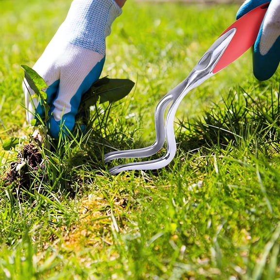 Floleo Aluminum Alloy Weeding Shovel Gardening Tool,Hollow Design for Effortless Digging,Shaped Forks for Easy Root Removal,Durable&Comfortable Handle,Ideal for Loosening Soil&Transplanting Plants