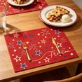 thumbnail image 1 of American Independence Day Placemats Set of 1, Patriotic 4th of July Table Mats, Washable Polyester Table Decor for Dining & Party, Stars and Stripes Themed Tablecloth, 1 of 6