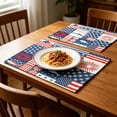 thumbnail image 1 of American Independence Day Placemats Set of 1, Patriotic 4th of July Table Mats, Washable Polyester Table Decor for Dining & Party, Stars and Stripes Themed Tablecloth, 1 of 6