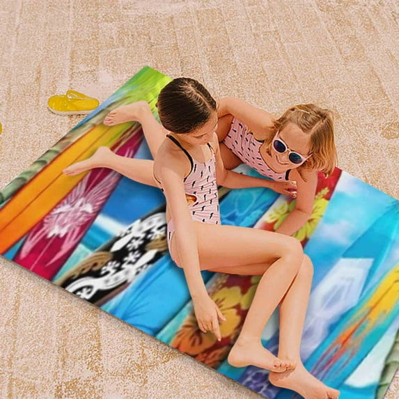 Floleo Beach Towel, Microfiber Beach Towels, Oversized Lightweight Quick Dry (28" X 55") Sand Proof, Absorbent, Compact, Beach Blanket For Swimming,Sports,Gym