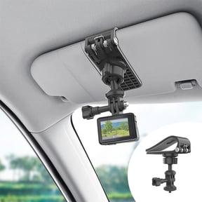 Floleo Car Visor Mount for Action Camera, Universal Dashboard Camera Holder, 1/4 Inch Screw Adapter for GoPro, Suction Cup Windshield Mount for Sedan SUV Truck