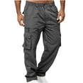 thumbnail image 1 of Floleo Cargo Pants for Men Clearance, Men's Relaxed Fit Straight Leg Zipper Button Casual Work Pants with Pockets, Size M-3XL, 1 of 4