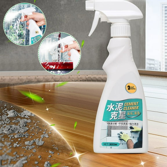 Floleo Cement Cleaner Remover Tile Concrete Dissolver Agent, Fast Acting Emulsion Paint Softening Loosening Formula, Easy Spray & Wipe, Safe for Decoration Residual Removal, 300ml Bottle