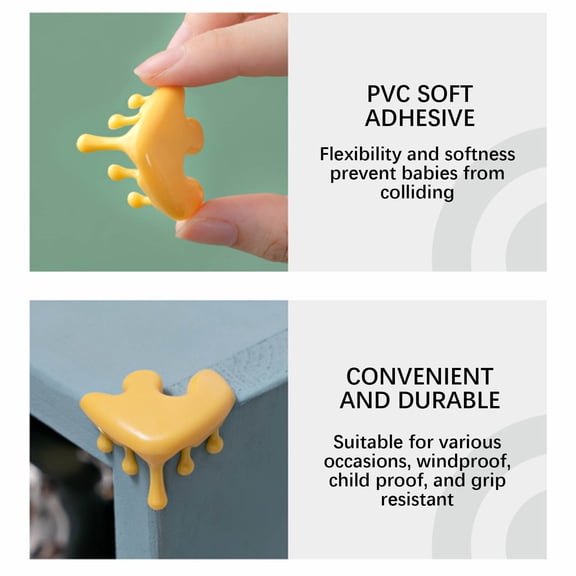 Floleo Children's Corner Protectors, Anti-Collision Soft Edge Guards for Table and Bed, Baby Proofing Corner Cushion with Adhesive for Furniture Safety