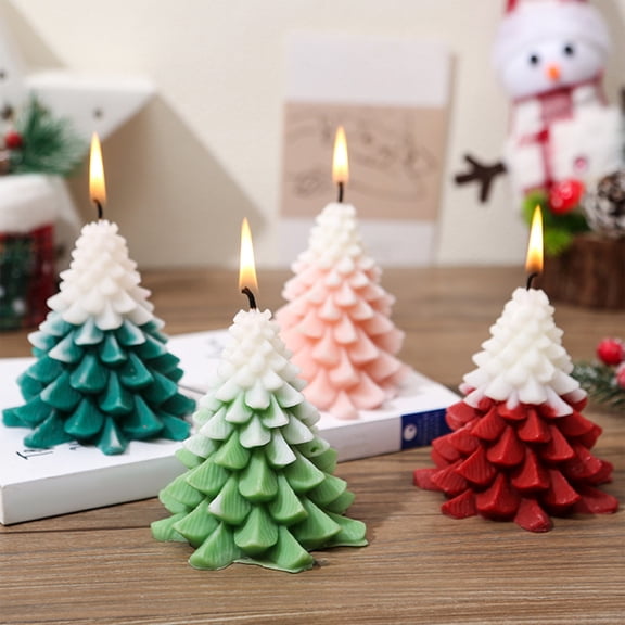 Fnochy Christmas Scented Candles Gift Wax Realistic Tree Shaped Candle For Home Cute Aromatherapy Candles For Christmas Party Holiday New Year Decoration Clearance