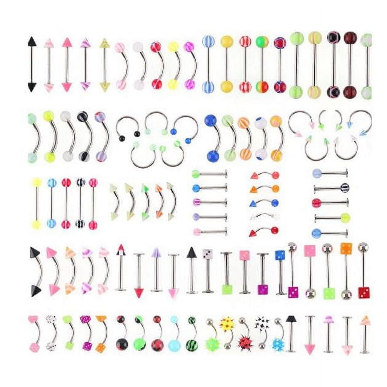 Honbay 100 Mix Pack 50Pc 14G Belly Button Rings and