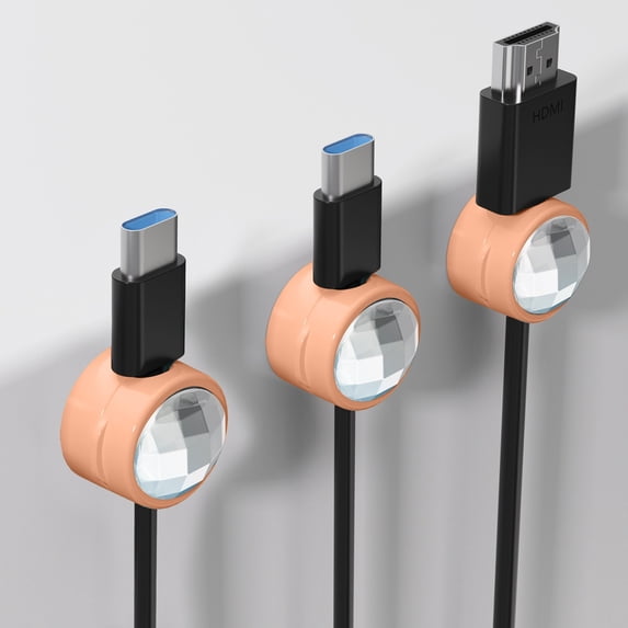 Floleo Clearance 3 Sets Diamond Cable Organizer, Premium Plastic Cable Clips for Phone Charger USB Data Cords, Strong Adhesive Desk Wire Management Holder