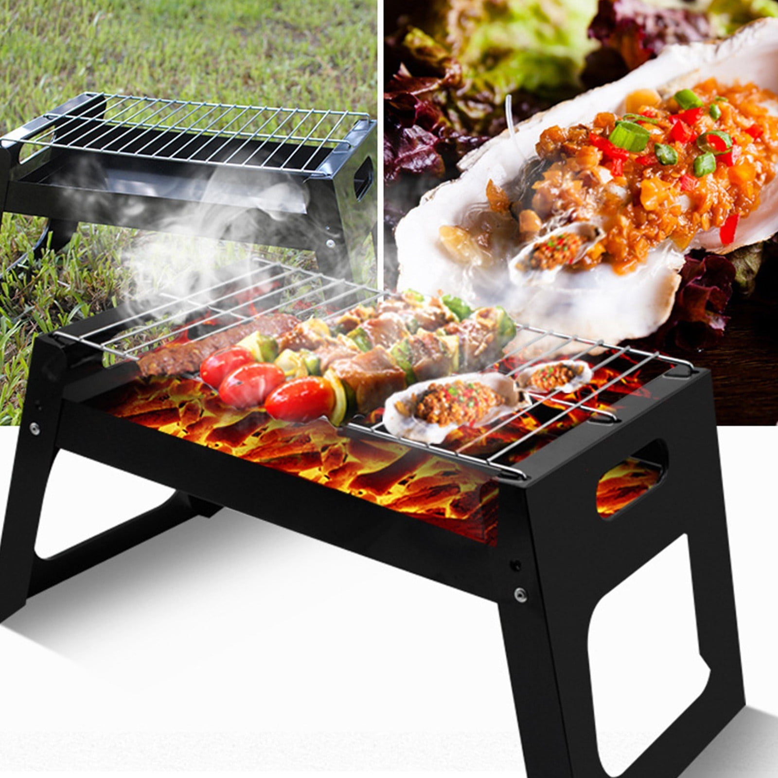 Floleo Clearance Bbq Grill Portable Outdoor Folding Barbecue Grill Bbq