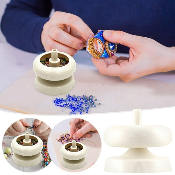 Floleo Clearance Beading Spinning Wheel, Plastic Bead Stringing Tool, Quick Bead Stringer for Jewelry Making, Efficient Seed Bead Organizer, Miniature Craft Spinner for Tassels