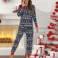 thumbnail image 1 of kayannuo Christmas Pajamas Womens Fashion Christmas Plaid Printed Elk Long Sleeve Pants Pajama Set Homewear Blue, 1 of 4
