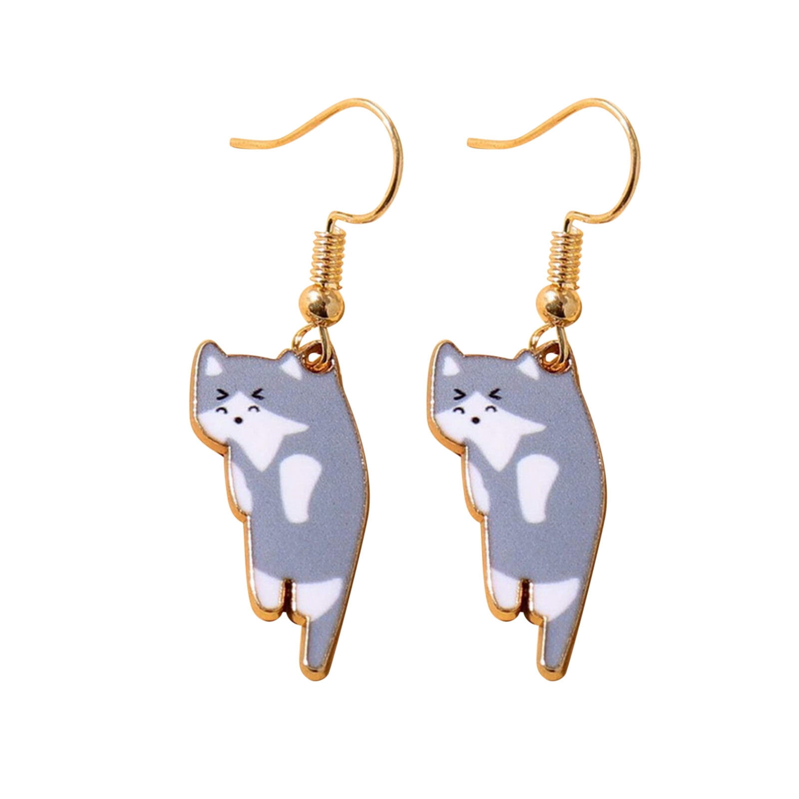 Floleo Clearance Cute Cat Dangle Earrings Dangle Cat Earrings Alloy