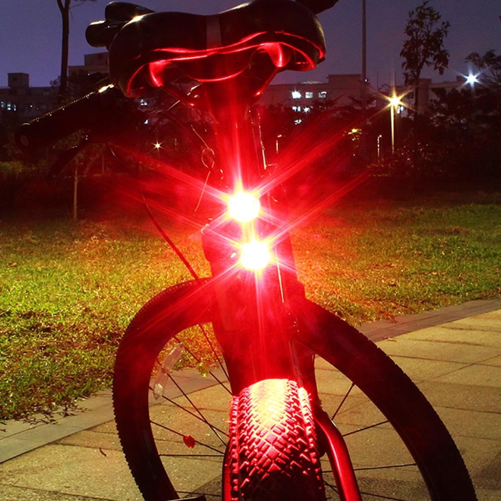 HOMEYA 2 Pack LED Bike Tail Lights, Bicycle Rear Cycling Safety Lights Clip On Strobe Warning Flashing Blinking Reflective Light Accessories