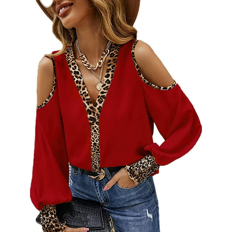 Fashion Print Patchwork V Neck Tops Fashion Print Patchwork V Neck Tops