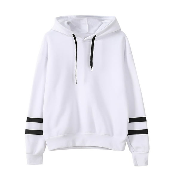 kayannuo Fall Clothes For Women Women's fashion casual loose long sleeve solid color hooded sweatshirt blouse White