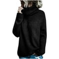 thumbnail image 1 of kayannuo Fall Clothes For Women Womens Fashion Solid Long Sleeve Sweater Loose Turtleneck knitting Sweater Black, 1 of 3