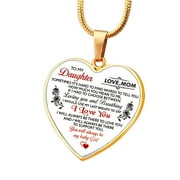 KAYANNUO Floleo Clearance Necklace To My Son Daughter DAD MOM Peach Heart Alloy Pendant