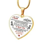 KAYANNUO Floleo Clearance Necklace To My Son Daughter DAD MOM Peach Heart Alloy Pendant