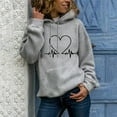 thumbnail image 1 of Floleo Clearance Women Long Sleeve Tops Autumn Winter Ladies Long-Sleeved Pullover Print Round Neck Hooded Sweatshirt, 1 of 5