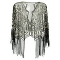 thumbnail image 1 of Floleo Clearance Women's 1920s Shawl Beaded Sequin Deco Evening Cape Bolero Flapper Cover up, 1 of 5